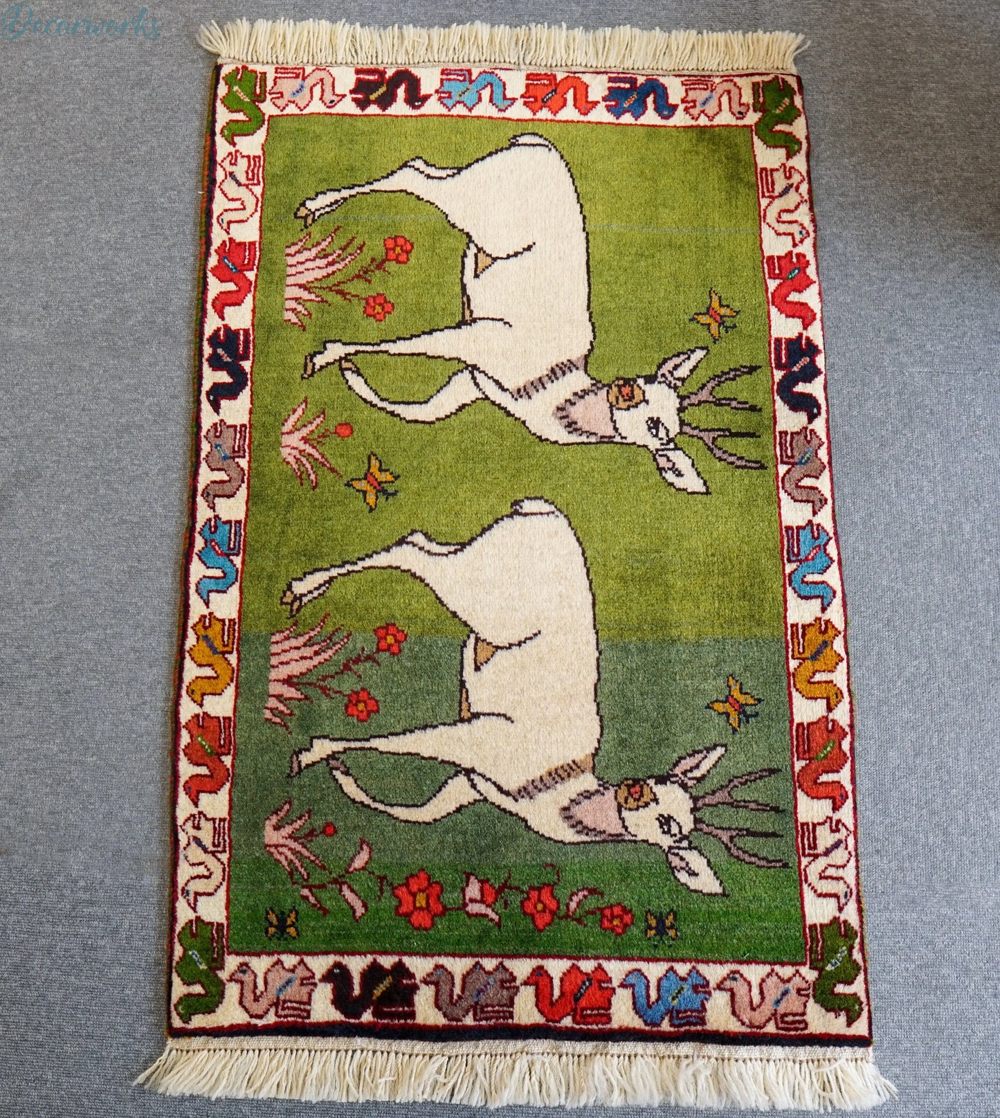 98x63cm 手織り ペルシャ絨毯 カシュカイ族 Decorworks