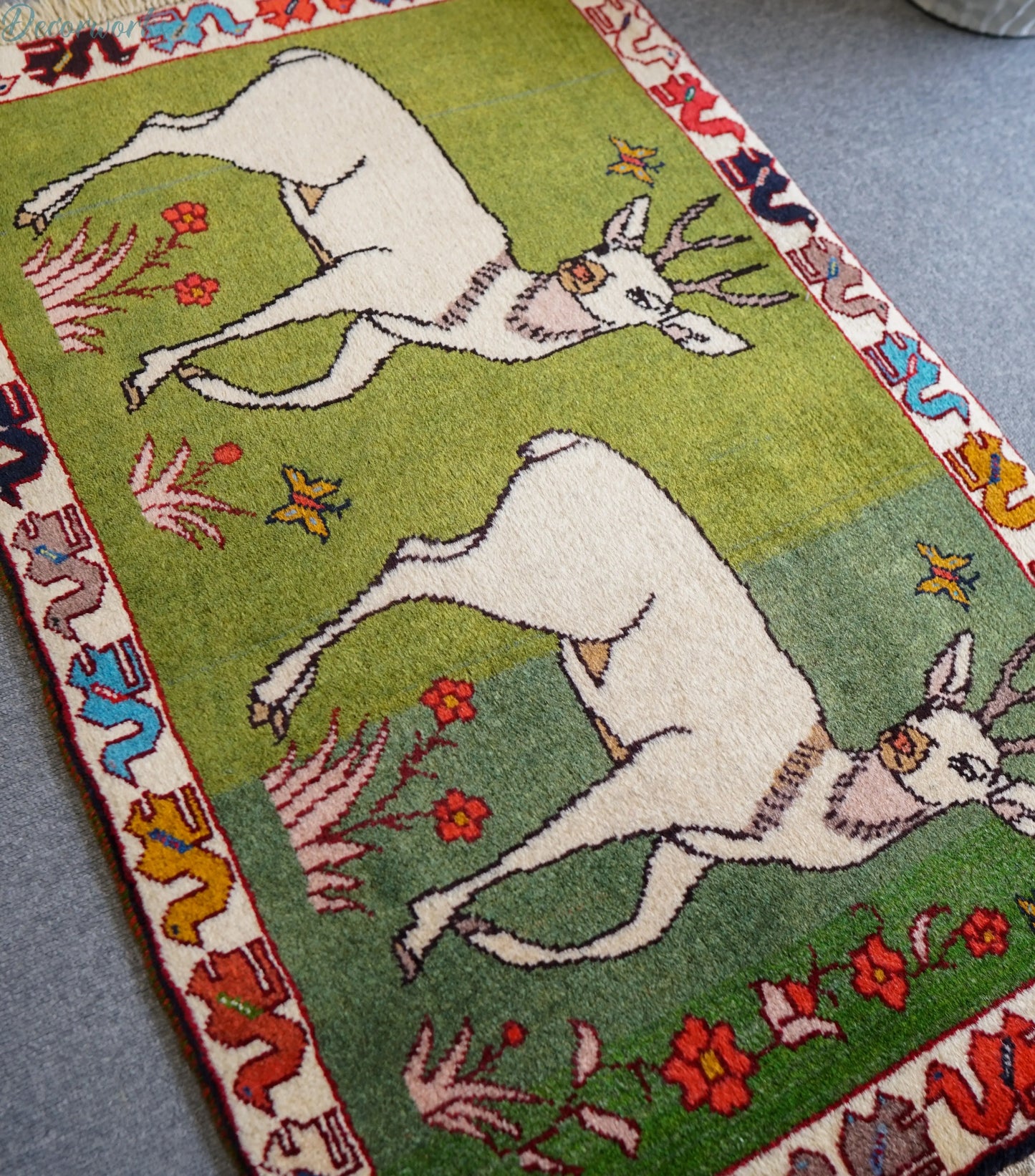 98x63cm 手織り ペルシャ絨毯 カシュカイ族 Decorworks