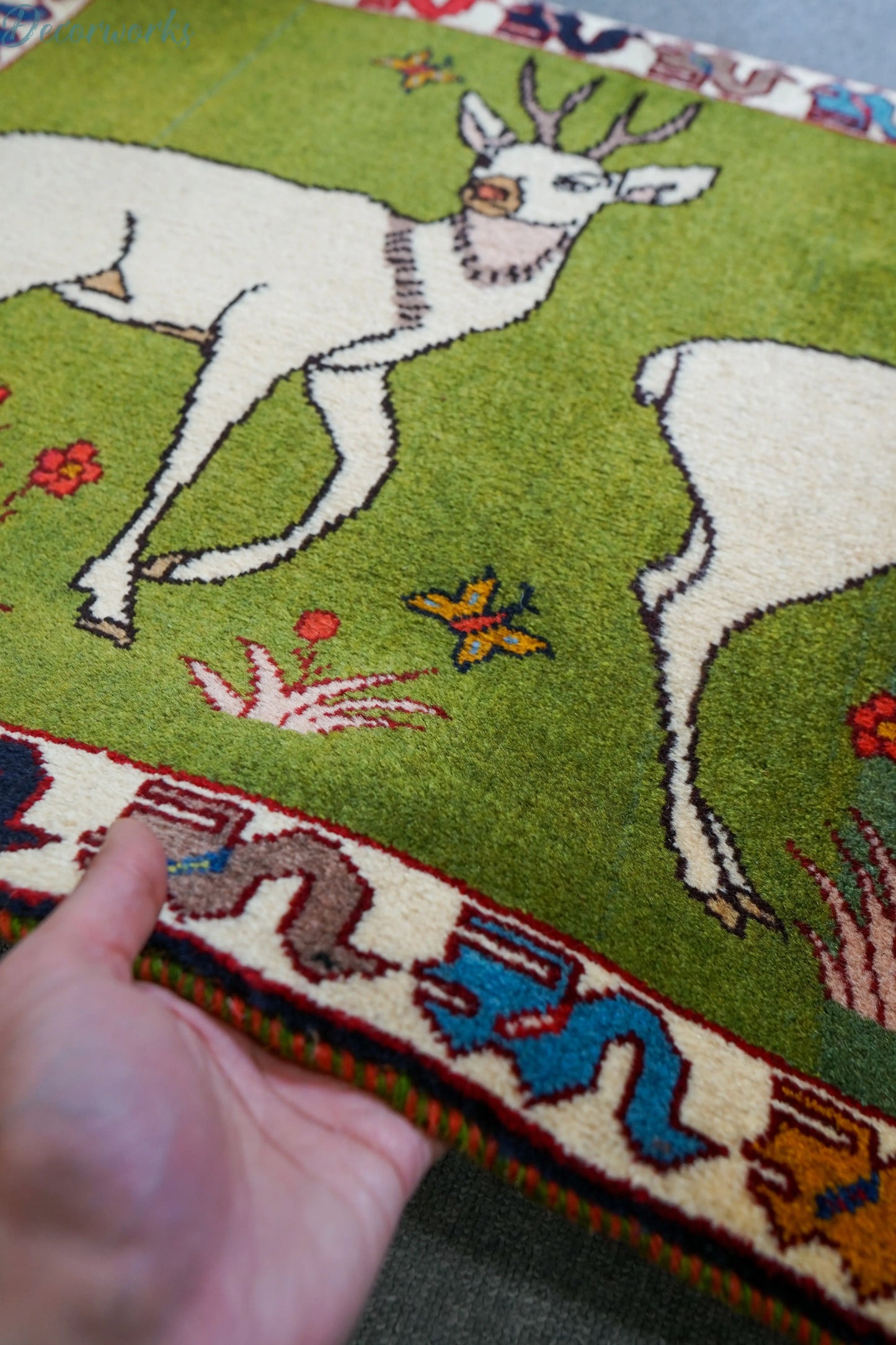 98x63cm 手織り ペルシャ絨毯 カシュカイ族 Decorworks