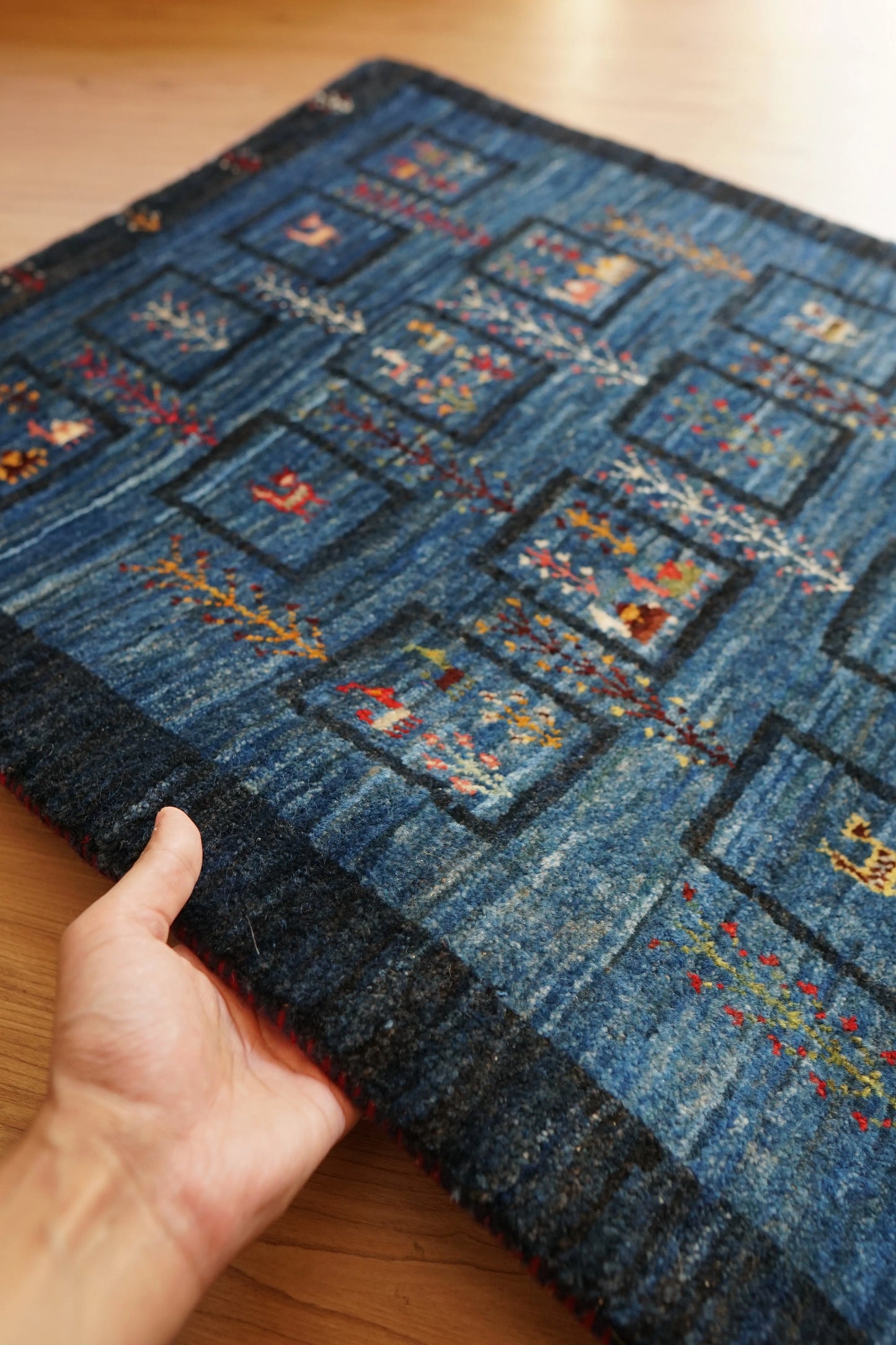 Collection 99×65cm 手織りペルシャ カシュクリ ギャッベ リズバフトギヤべ