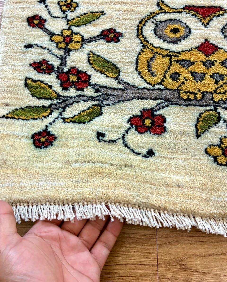 手織り ペルシャ絨毯 カシュクリ ギャッベリズバフト 60×40cm 玄関マット