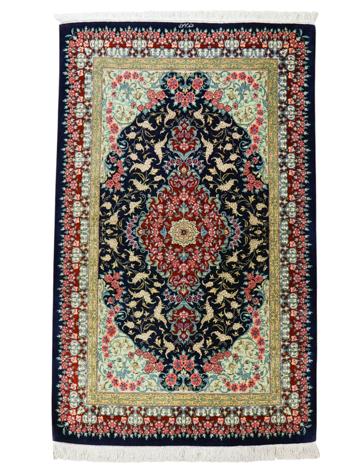 ペルシャ絨毯　クム産シルクの手織り絨毯 ペルシャ絨毯 クム産 100％シルク 手織り 150×98cm – Decorworks