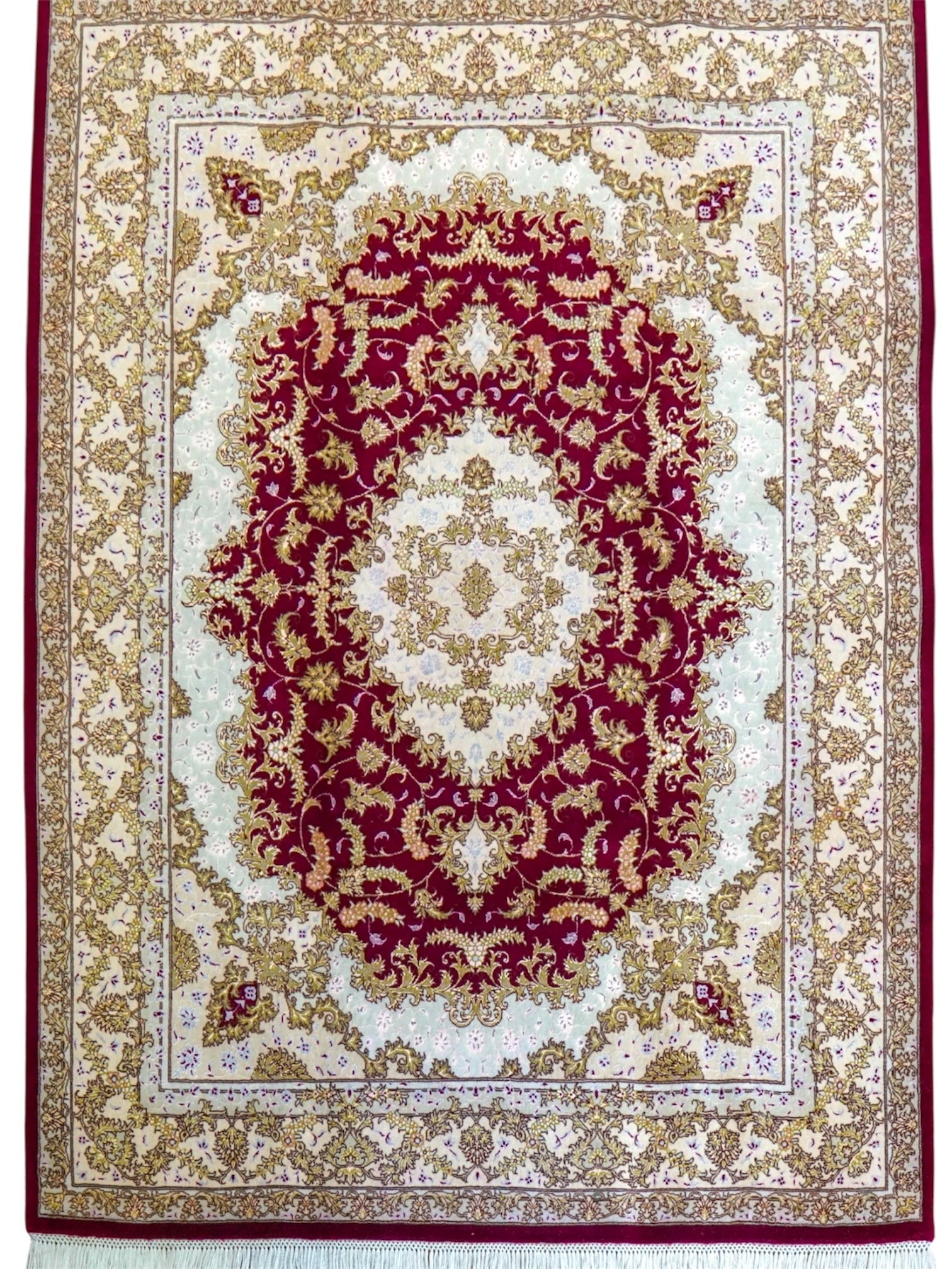 ペルシャ絨毯 タブリーズ産 196×151cm 50Raj｜コルクウール＆シルク