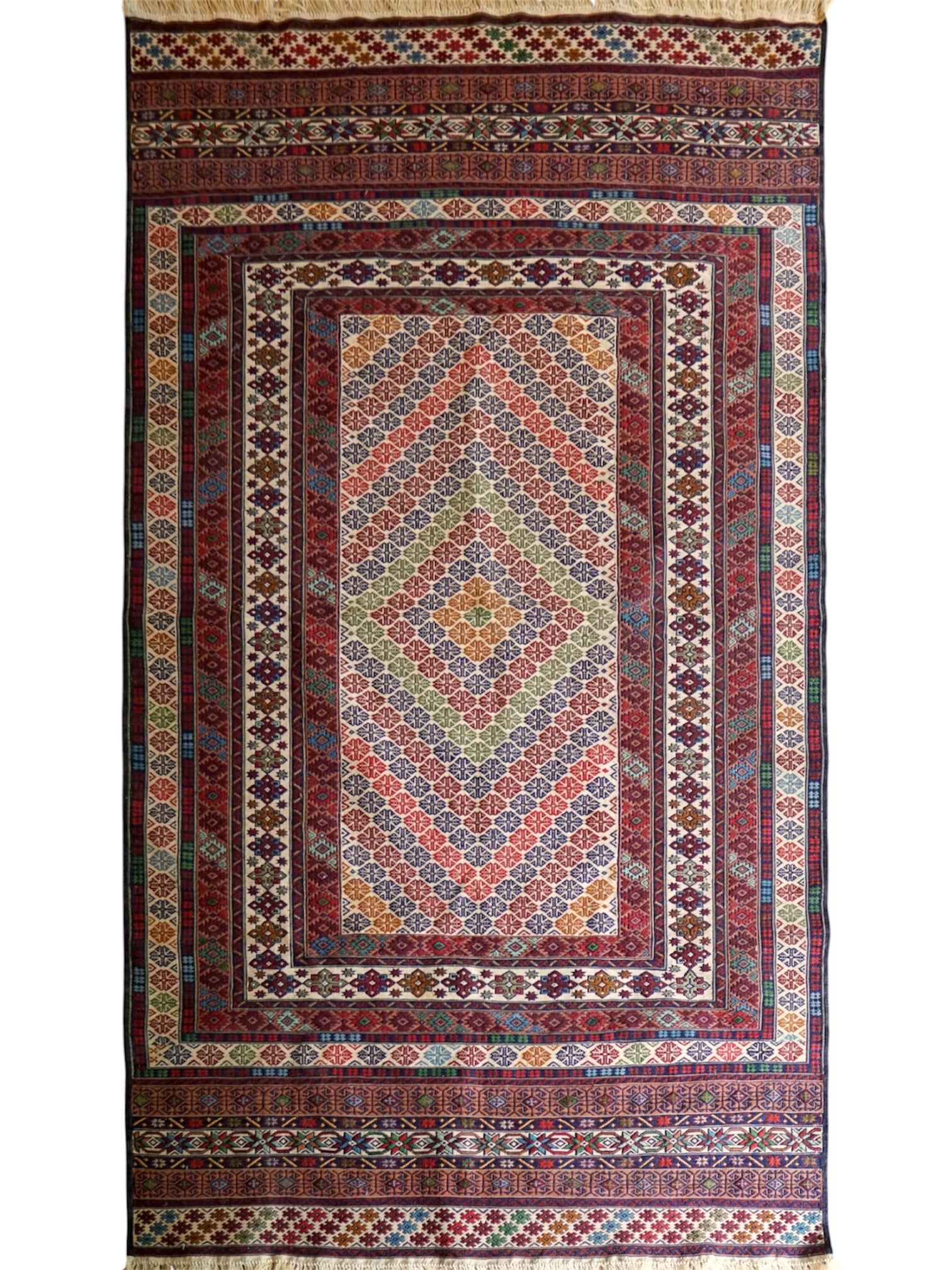 ペルシャ手織りキリム 200×125cm｜伝統トライバルラグ 平織りラグ