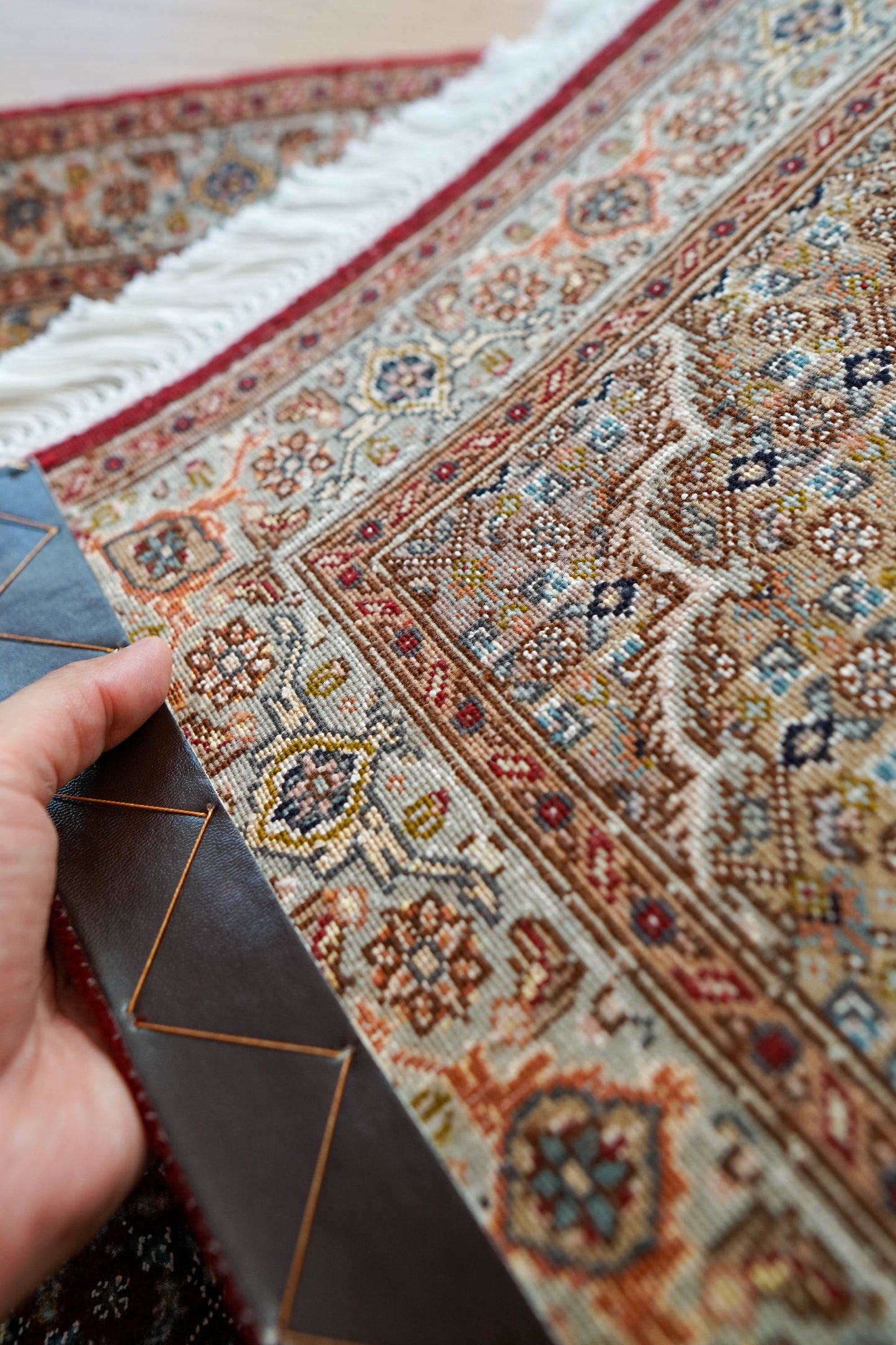 88×61cm ペルシャ絨毯 タブリーズ産 50RAJ