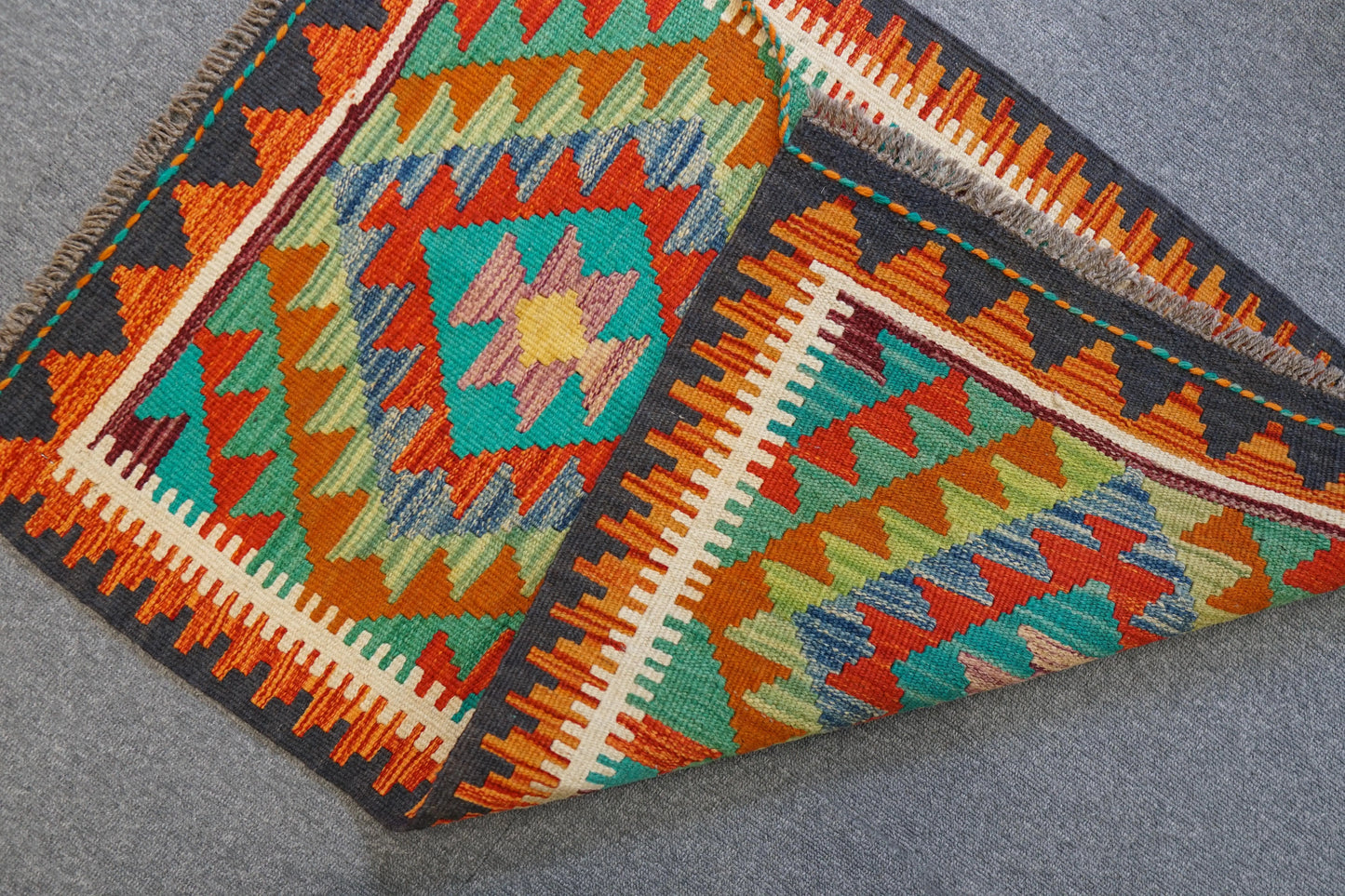 90×60cm アフガニスタン手織りキリム Decorworks