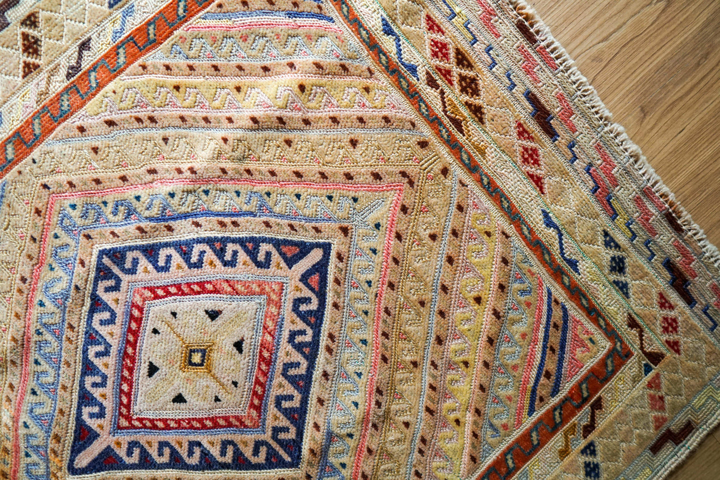 120×80cm アフガニスタン オールドマシュワニキリム 手織り 絨毯