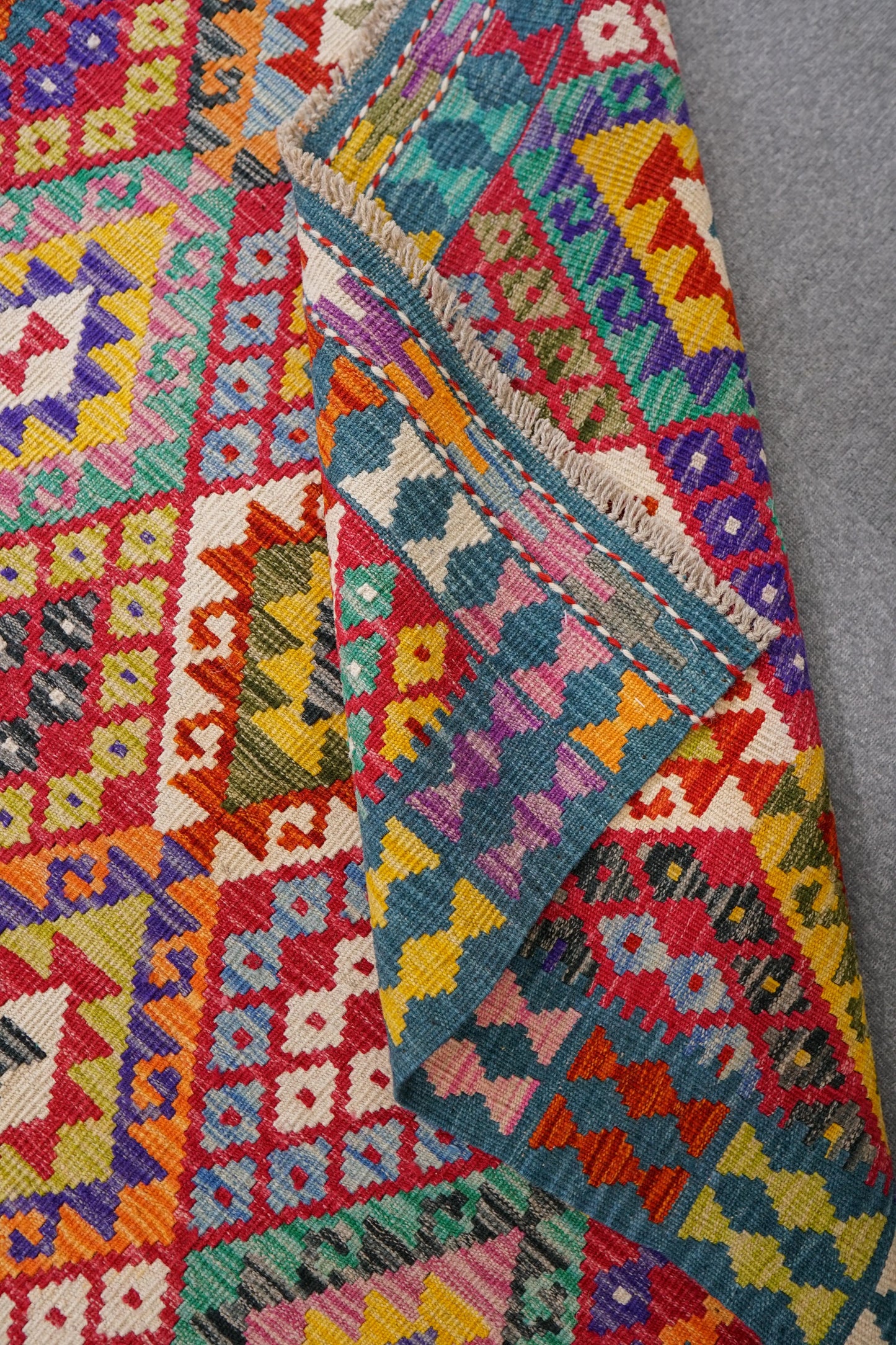 184×128cm アフガニスタン 手織りキリム Decorworks