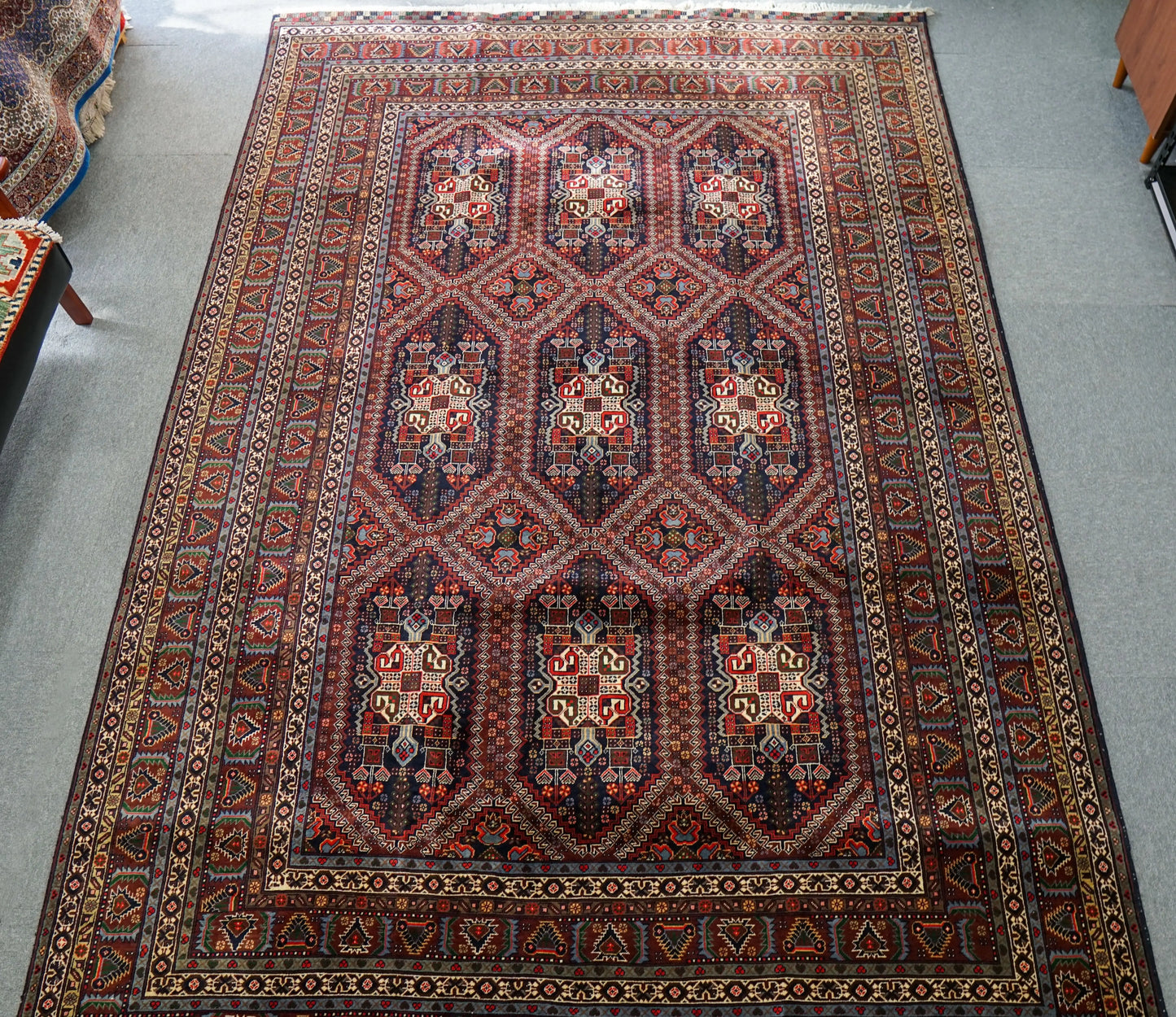 295×195cm アフガニスタン トルクメン 手織り絨毯 トライバルラグ Decorworks