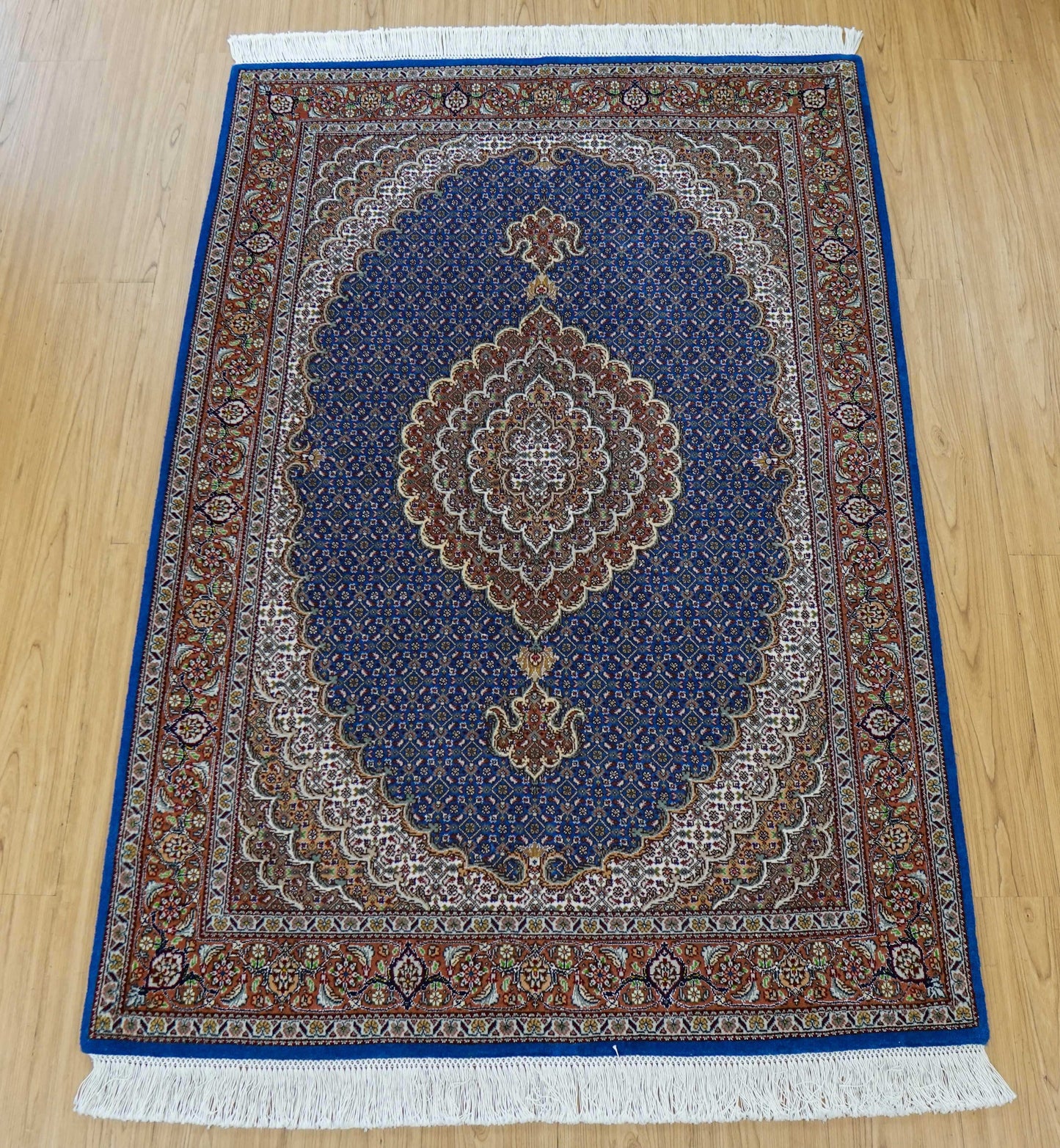 154×106cm 手織り ペルシャ絨毯 タブリーズ産 50RAJ