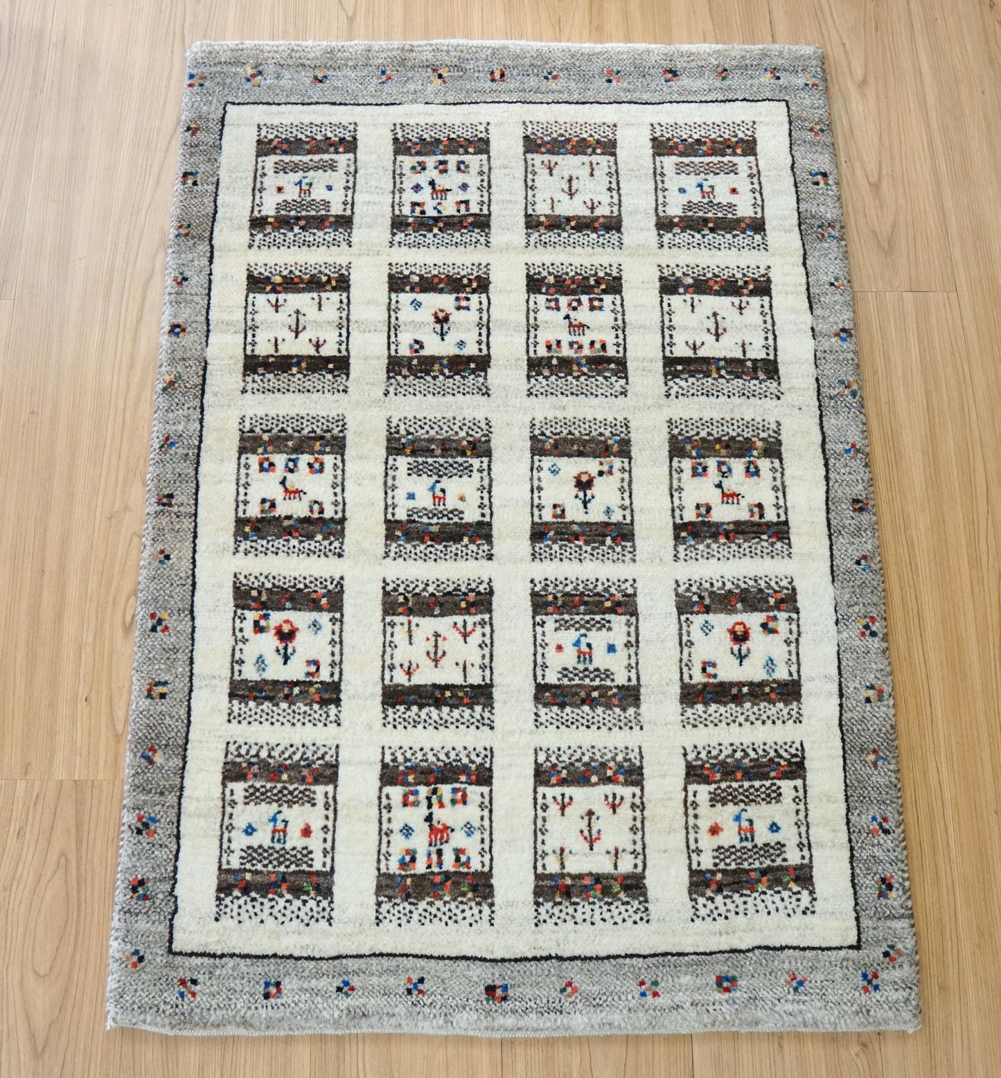 手織り ペルシャ カシュクリギャッベ 95×65cm リズ ギヤべ