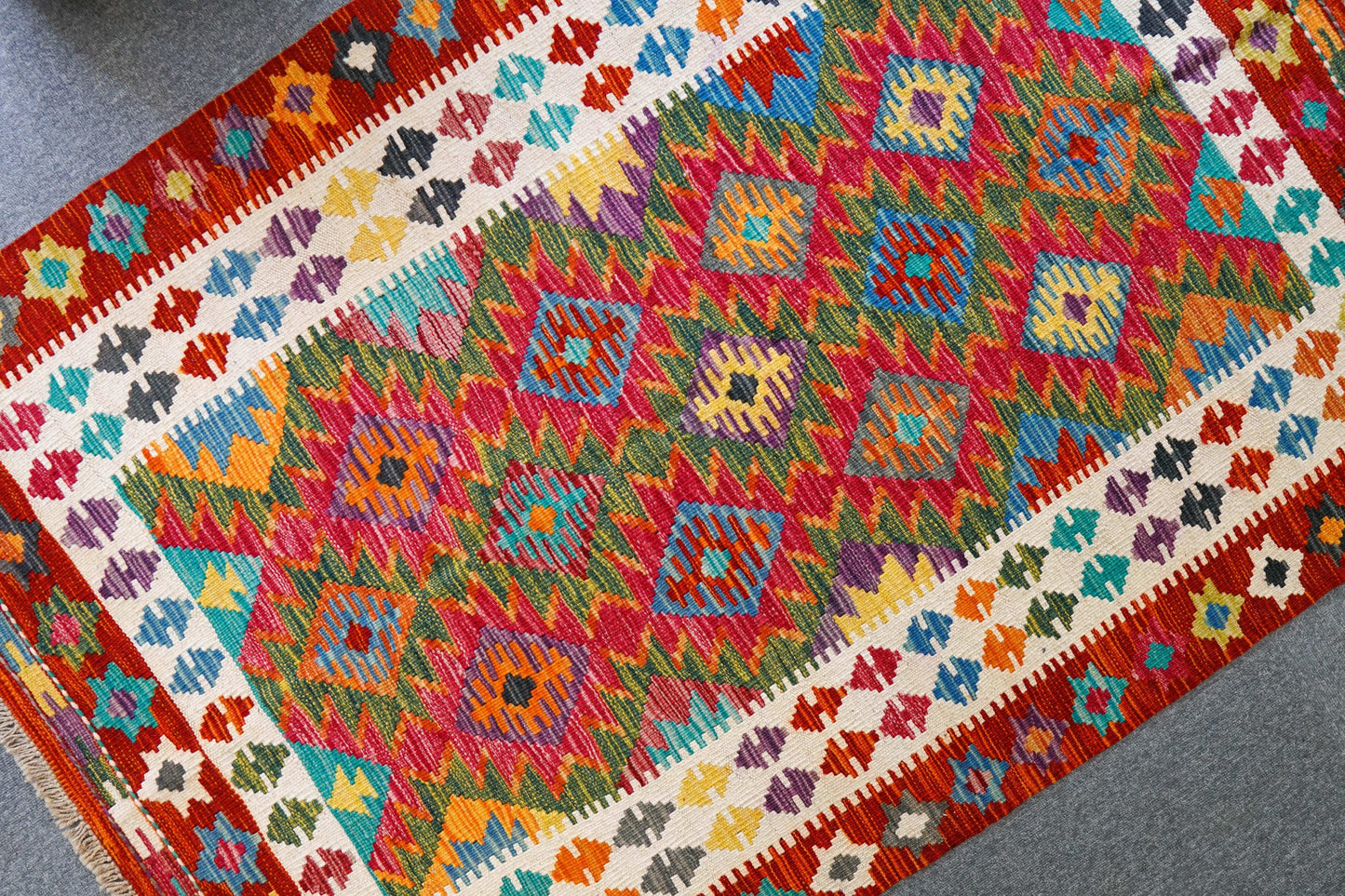 153×104cm アフガニスタン 手織り キリム Decorworks