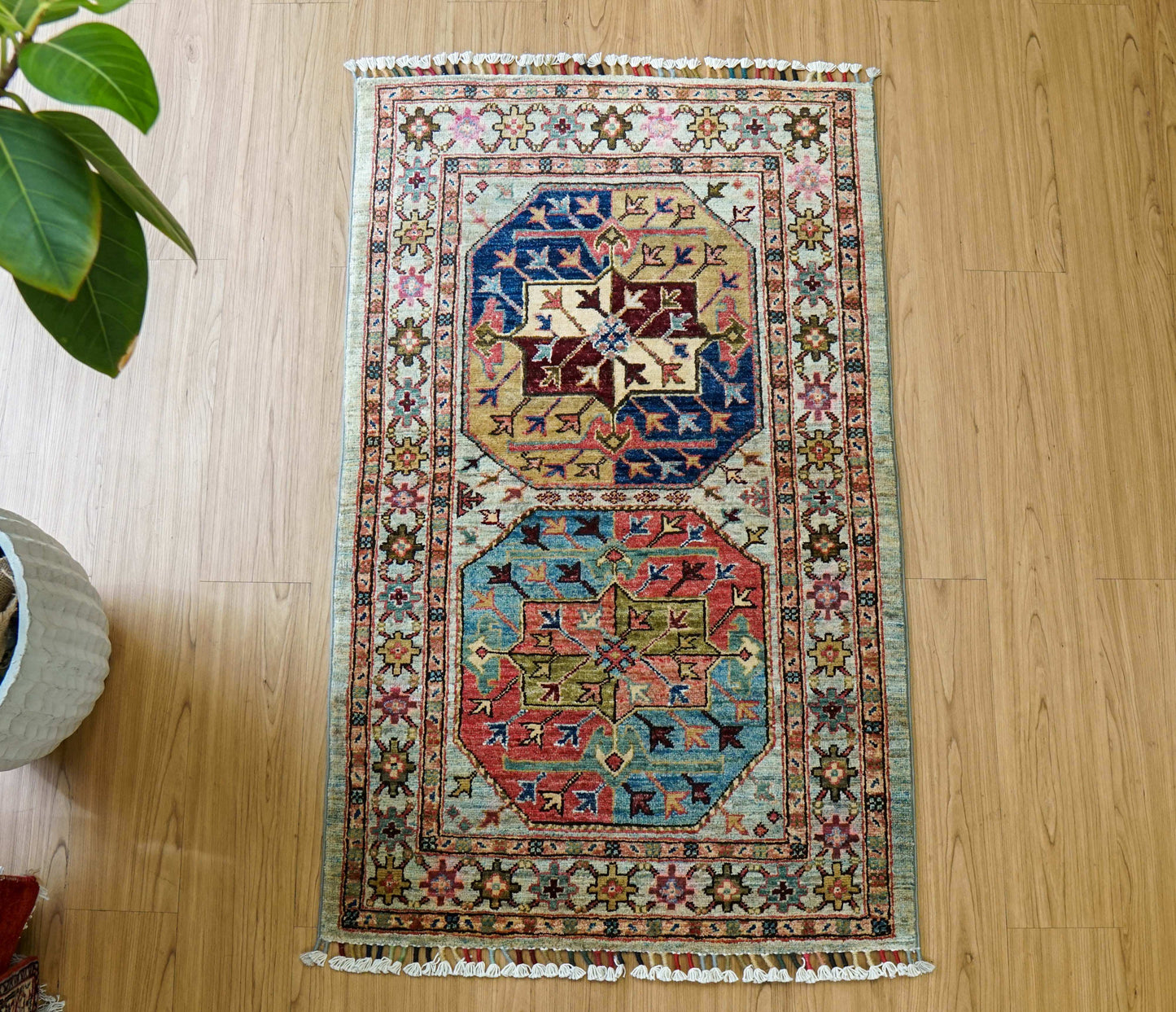アフガン手織り絨毯 ガズニ 120×77cm トルクメンがら