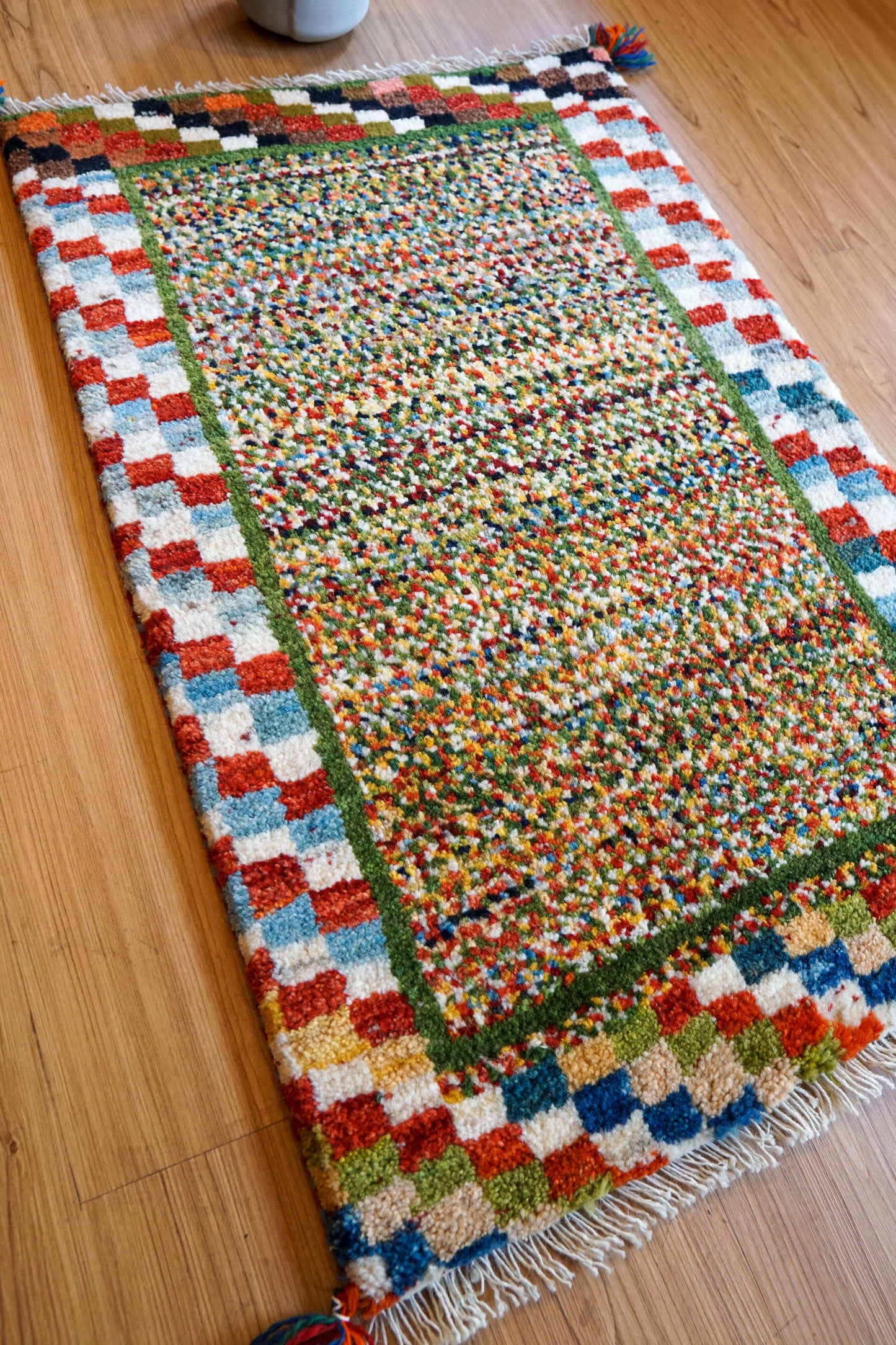 80×50cm ペルシャ絨毯 手織りギャッベ アマレ族 ギャベ