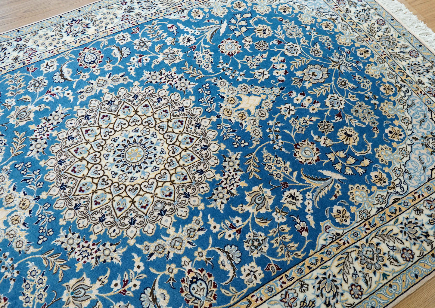 ペルシャ絨毯 ナイン産 6LA 192×120cm|コルクウール&シルク