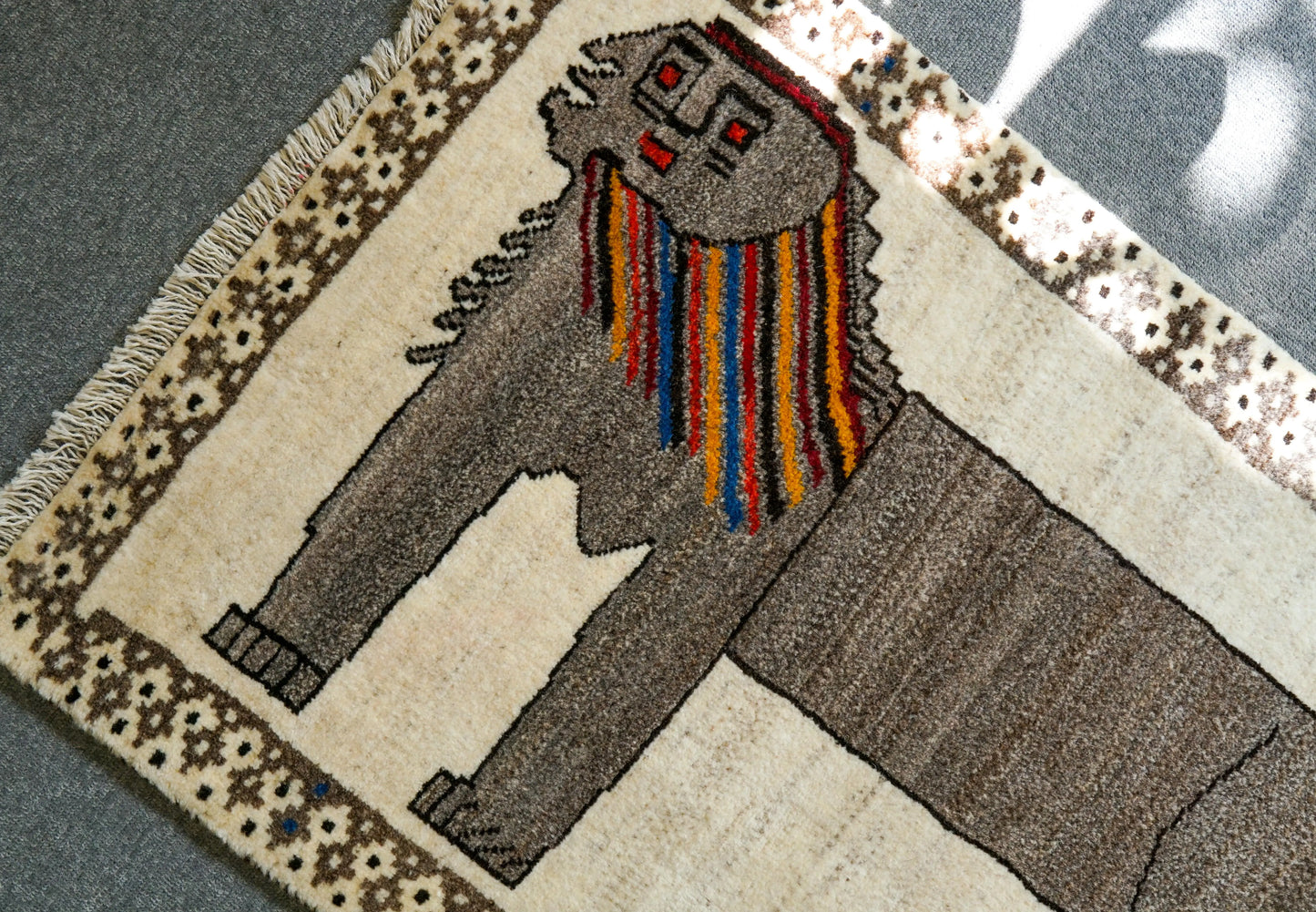 97×63cm ペルシャ手織り絨毯 ギャッベ カシュクリ Decorworks