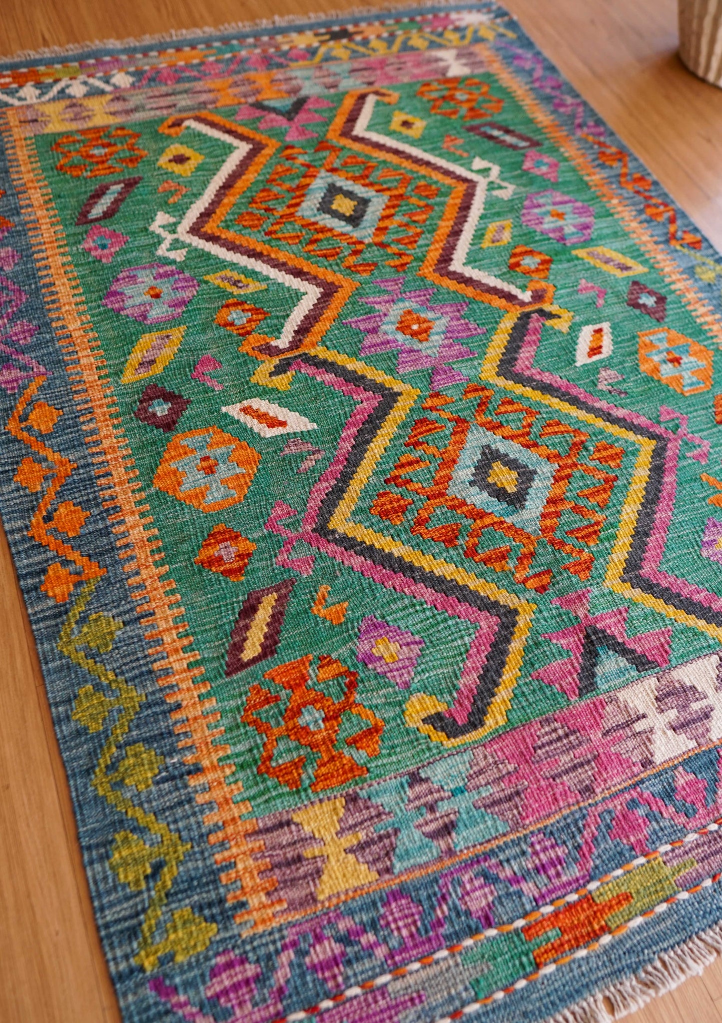 アフガニスタン手織りキリム ペルシャ絨毯 147×100cm