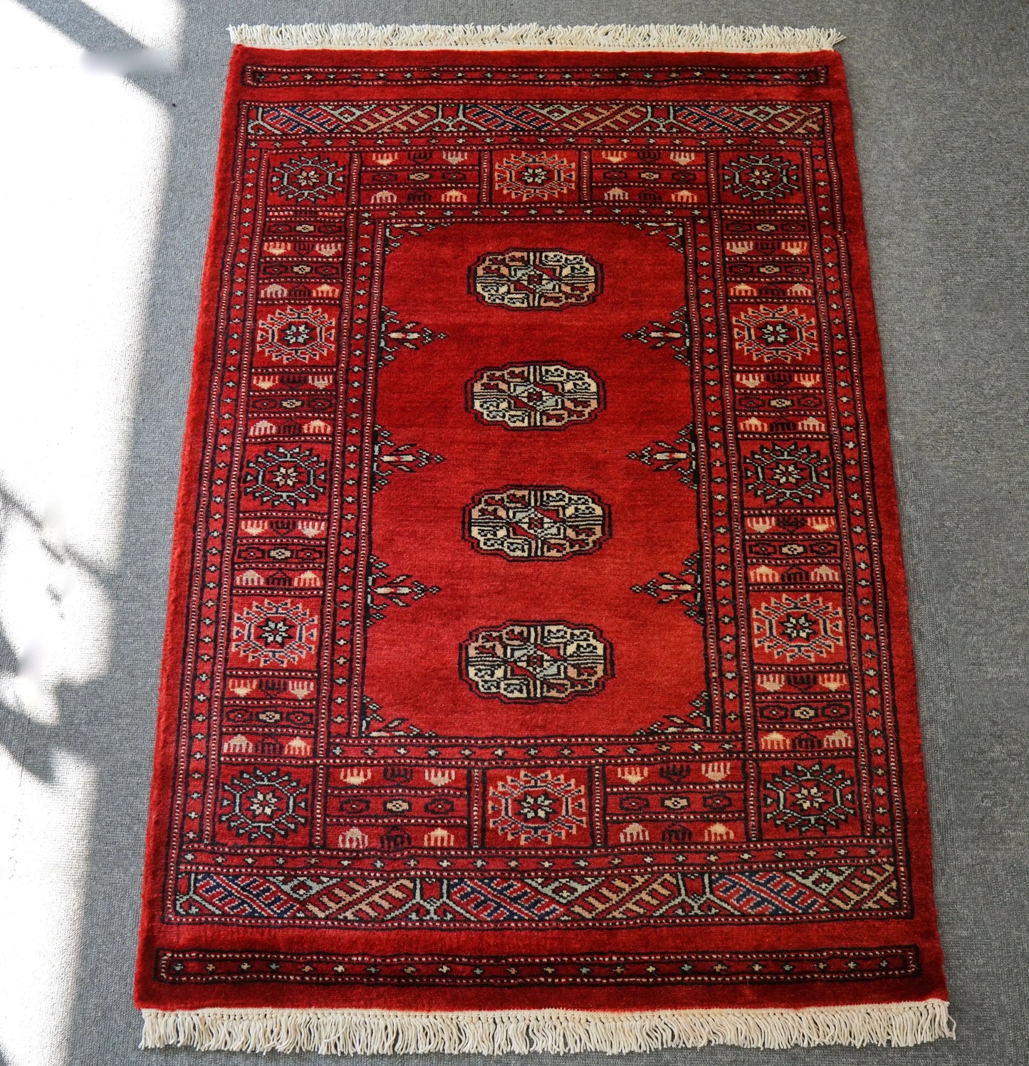114×80cm トルクメン ボハララグ 手織り絨毯 パキスタン絨毯 Decorworks