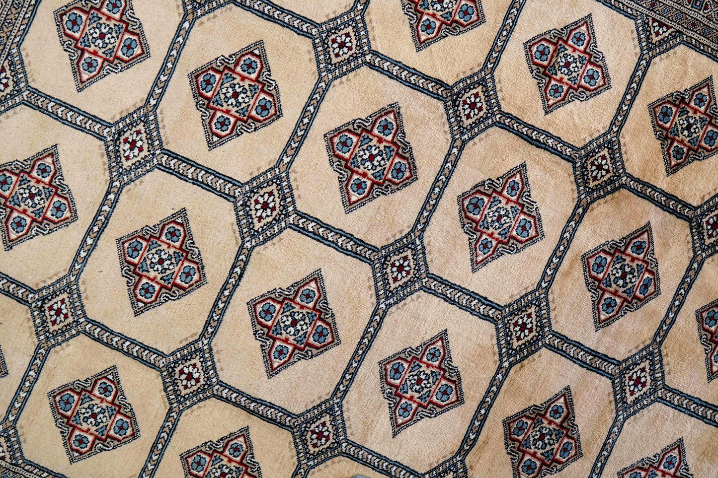 パキスタン手織り絨毯 ジャルダールデザイン ウールラグ 233×196cm