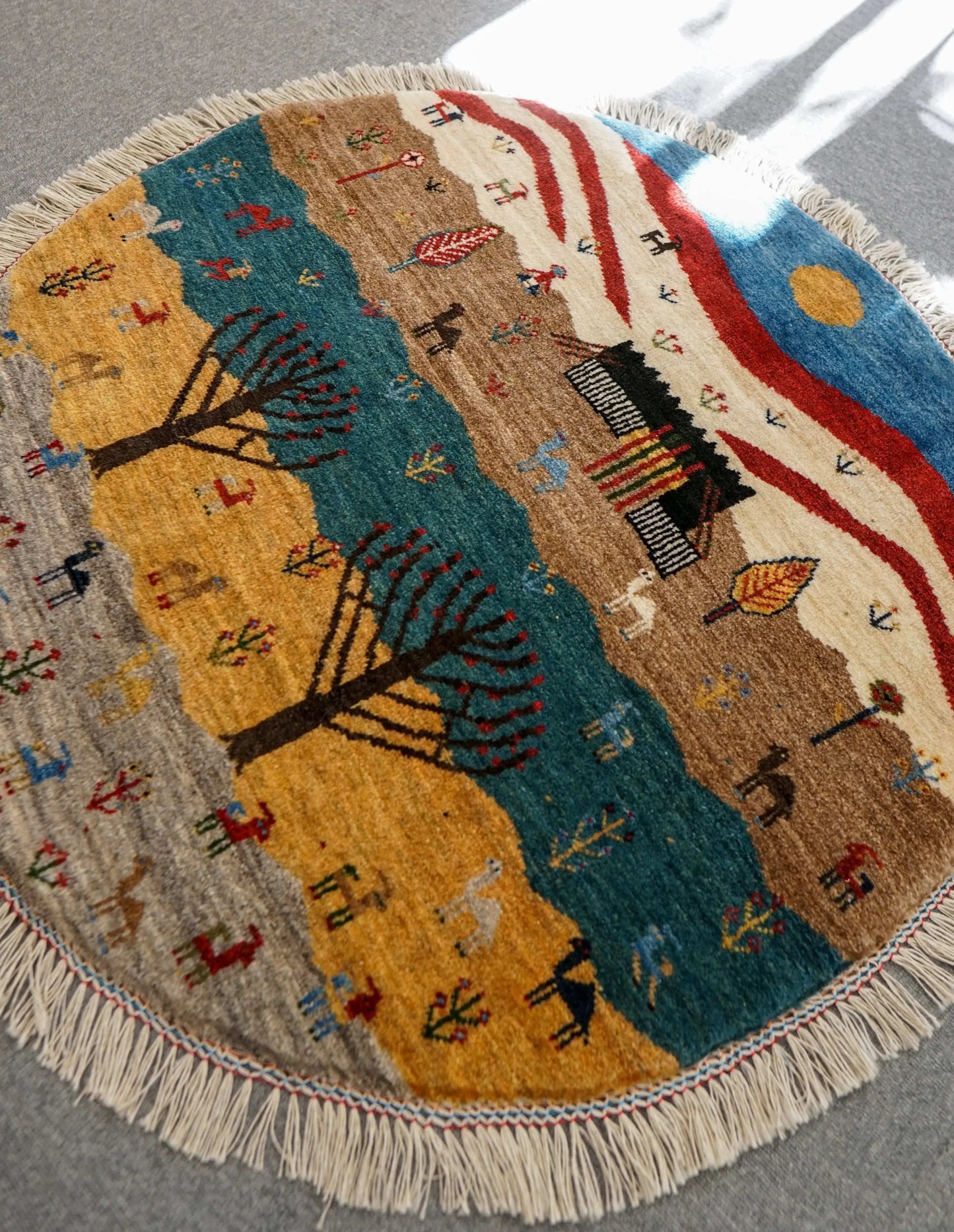 100×100cm ペルシャ手織りカシュクリギャッベ Decorworks