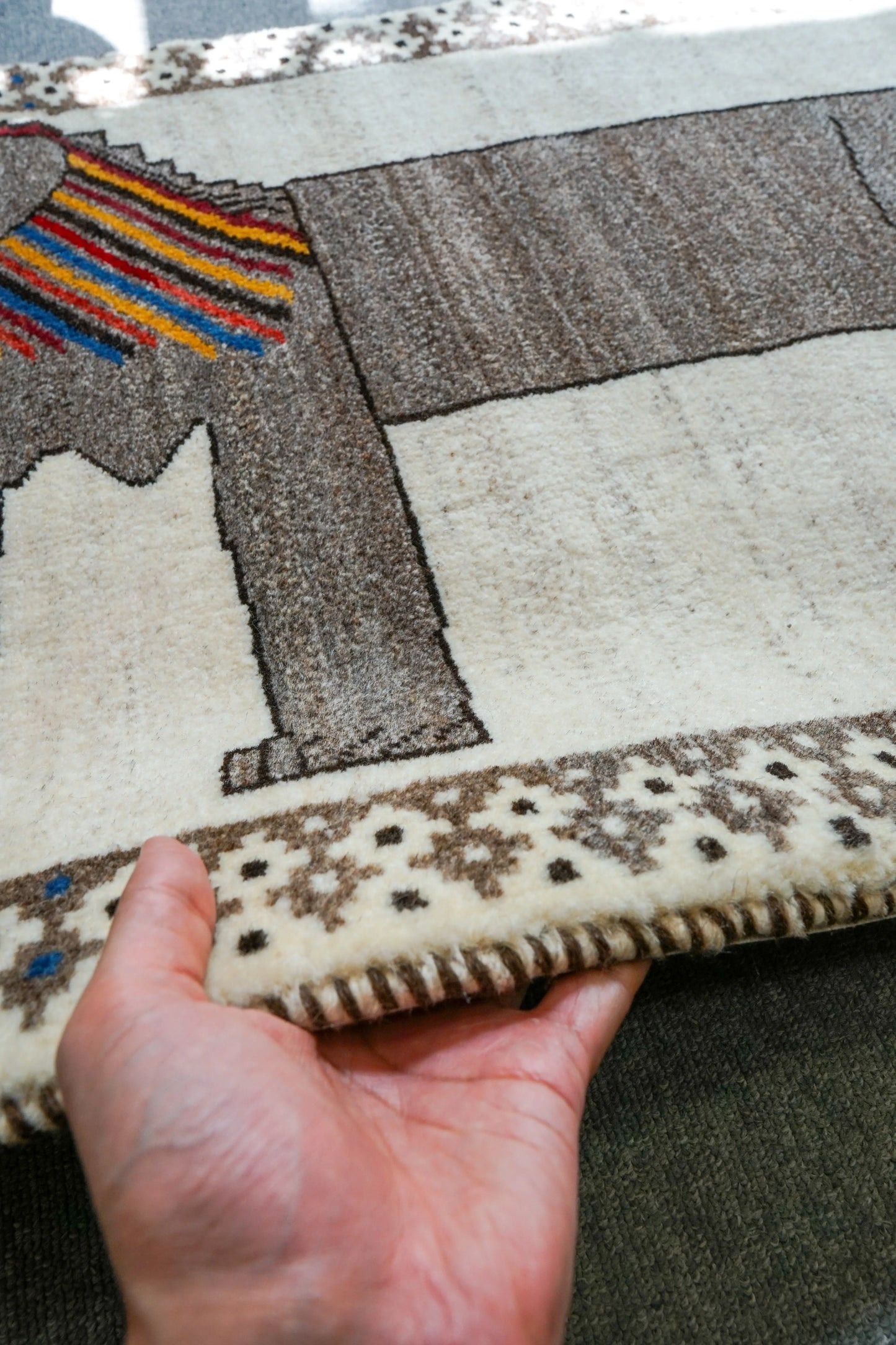 97×63cm ペルシャ手織り絨毯 ギャッベ カシュクリ Decorworks