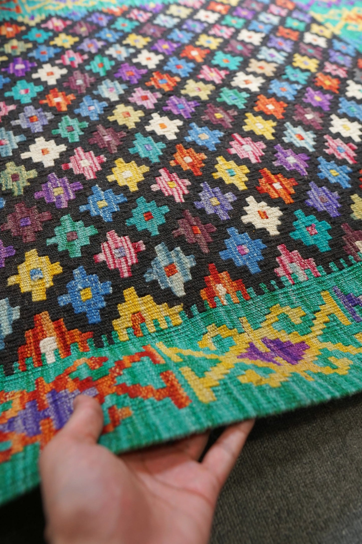 149×102cm アフガニスタン手織りキリム Decorworks
