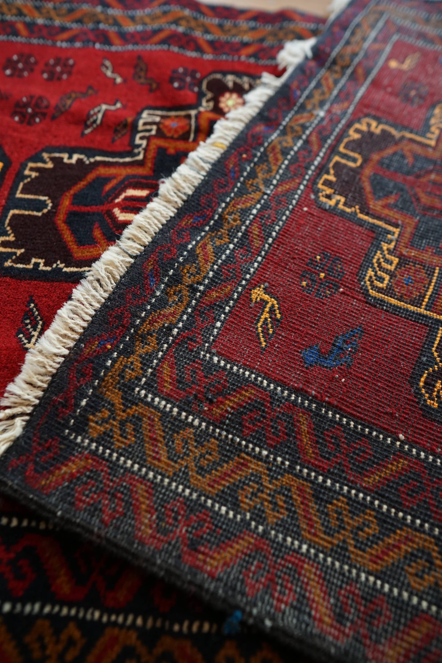 140x89cm ペルシャ バルーチ族絨毯トライバルラグ