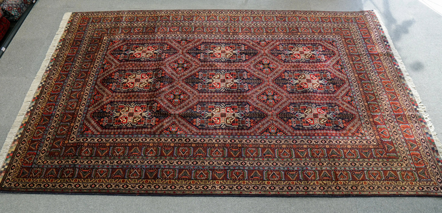 295×195cm アフガニスタン トルクメン 手織り絨毯 トライバルラグ Decorworks