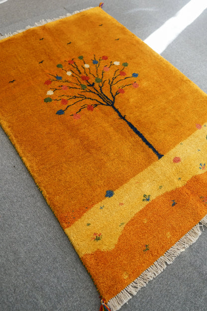 150×100cm 【ペルシャ絨毯 手織りギャッベ】アマレ族ギャッベ ギャベ Decorworks