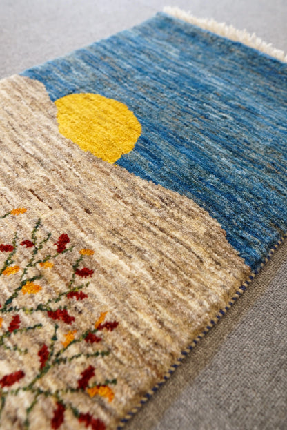 148×49cm【ペルシャ手織りカシュクリギャッベ] リズ バフト ギャッベ 手織り絨毯 Decorworks