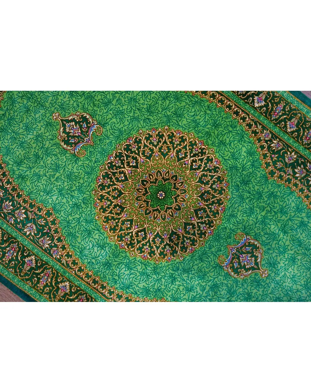 ペルシャ絨毯 クム産モサウィ房 シルク100％ 87×61cm - Decorworks