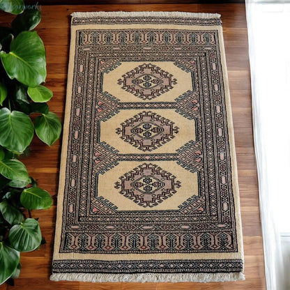 102×62cm  パキスタン手織り絨毯 Decorworks