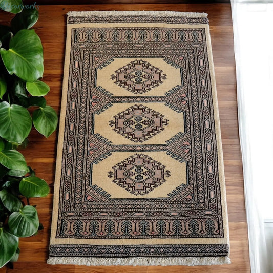 102×62cm  パキスタン手織り絨毯 Decorworks