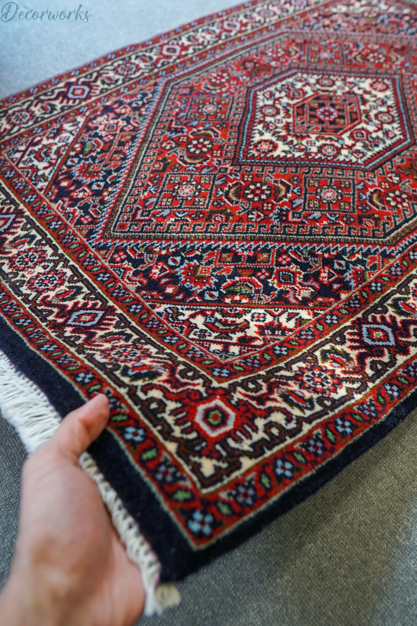 105×70cm　ペルシャ 手織り絨毯 ビジャール産 Decorworks