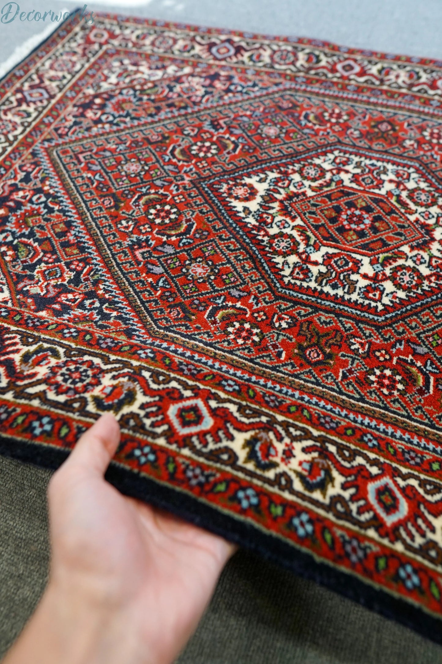 105×70cm　ペルシャ 手織り絨毯 ビジャール産 Decorworks