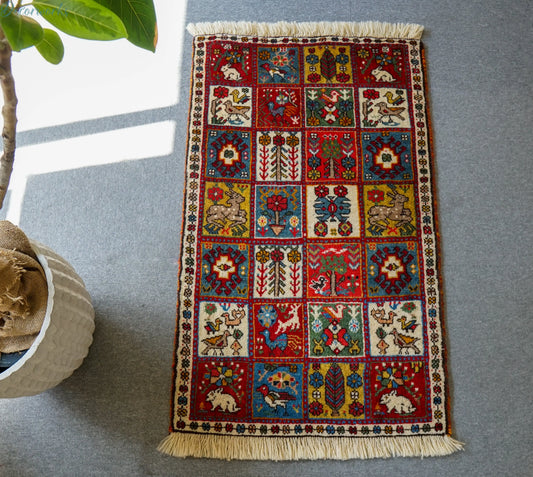 108x65cm 手織り ペルシャ絨毯　カシュカイ族 Decorworks