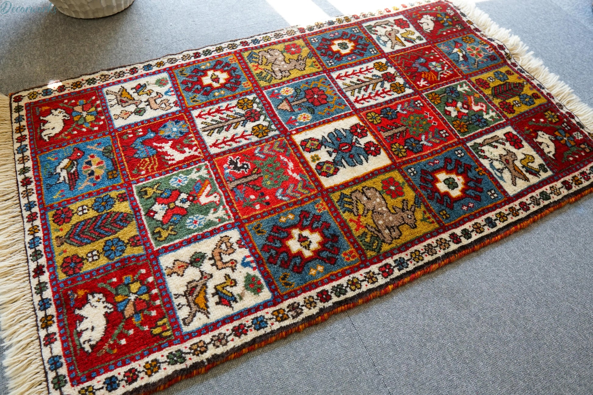 108x65cm 手織り ペルシャ絨毯　カシュカイ族 Decorworks