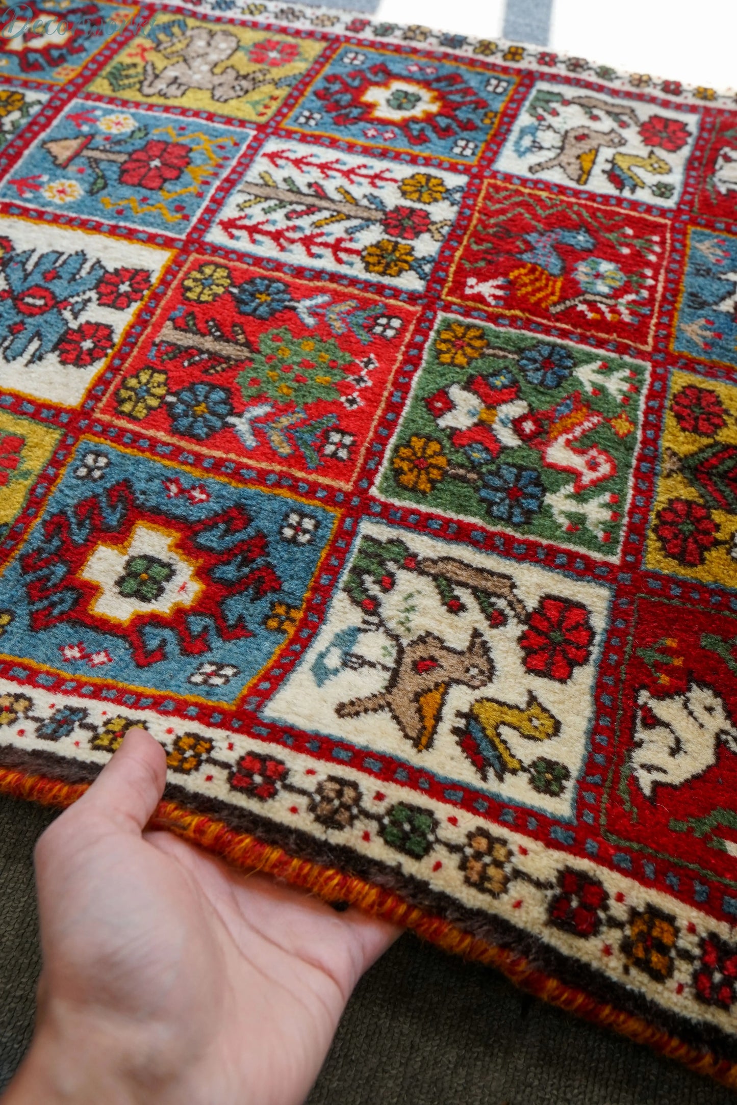 108x65cm 手織り ペルシャ絨毯　カシュカイ族 Decorworks