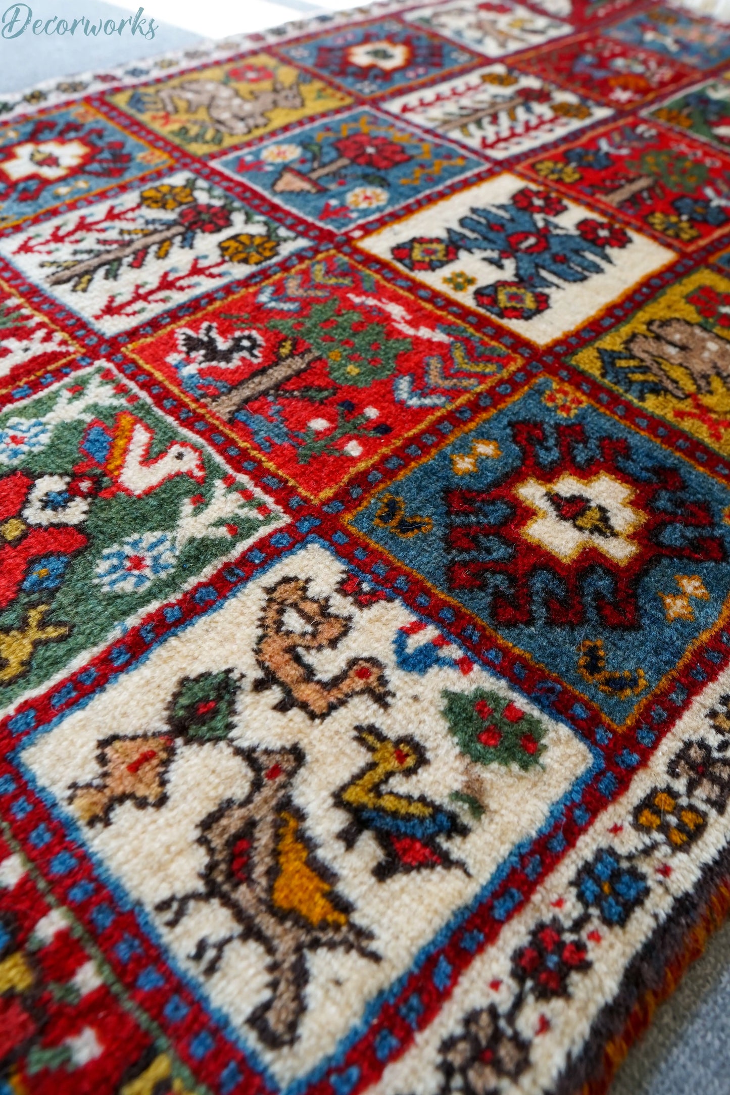 108x65cm 手織り ペルシャ絨毯　カシュカイ族 Decorworks