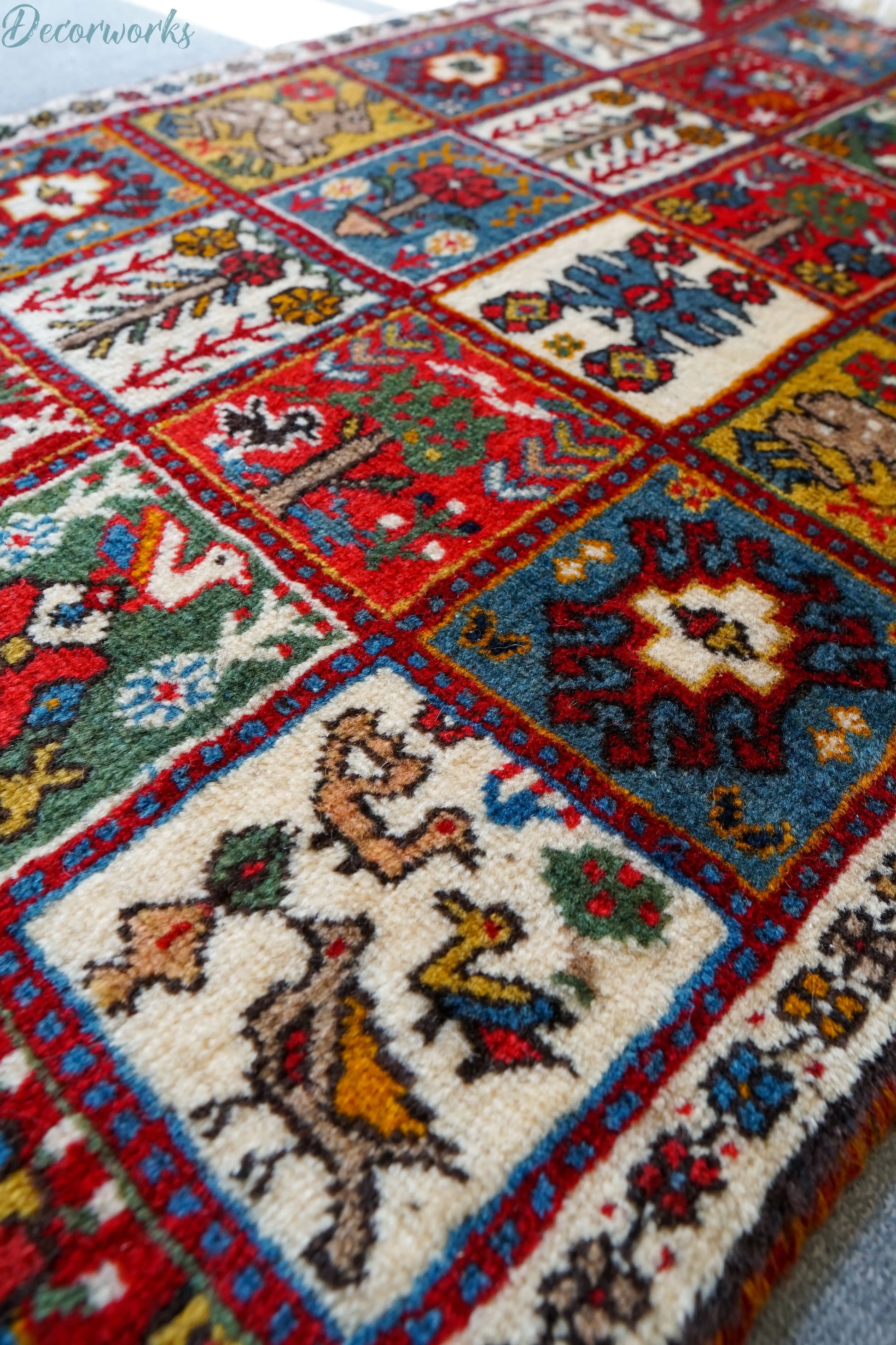 108x65cm 手織り ペルシャ絨毯　カシュカイ族 Decorworks