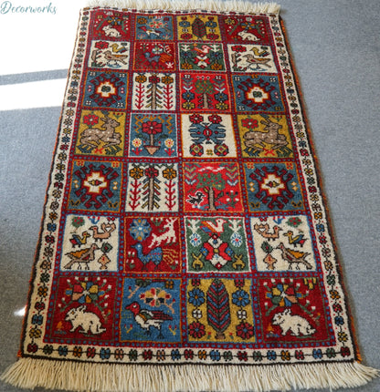 108x65cm 手織り ペルシャ絨毯　カシュカイ族 Decorworks