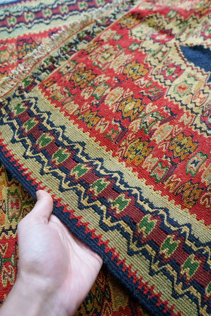 110×81cm セネ サナンダジ 手織り手織りオールドキリム - Decorworks