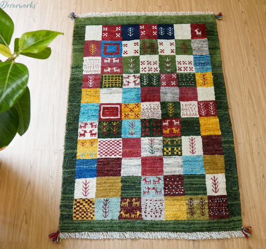 120×80cm ペルシャ手織りギャッベ Decorworks
