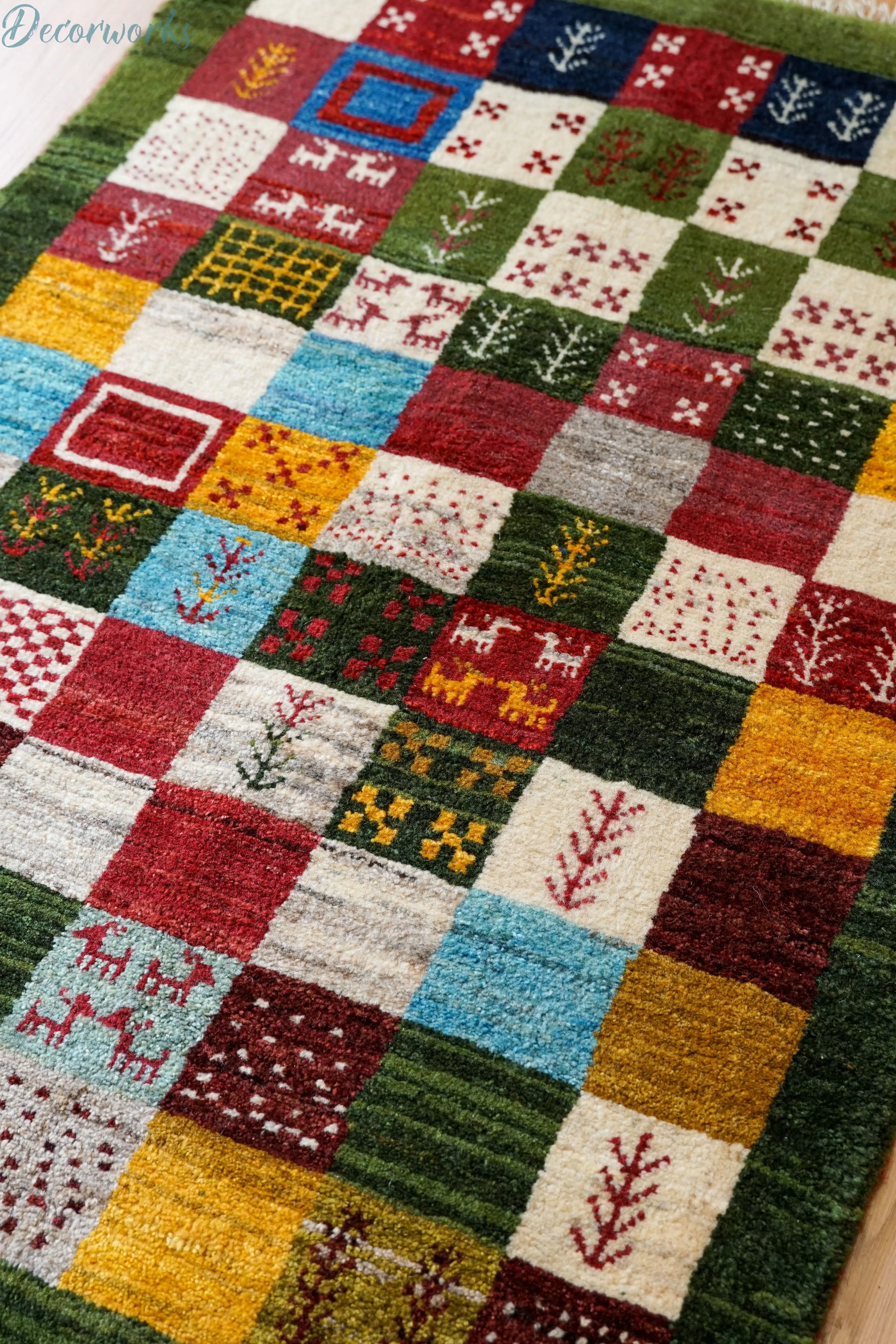 120×80cm ペルシャ手織りギャッベ Decorworks