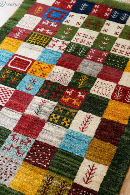 120×80cm ペルシャ手織りギャッベ Decorworks