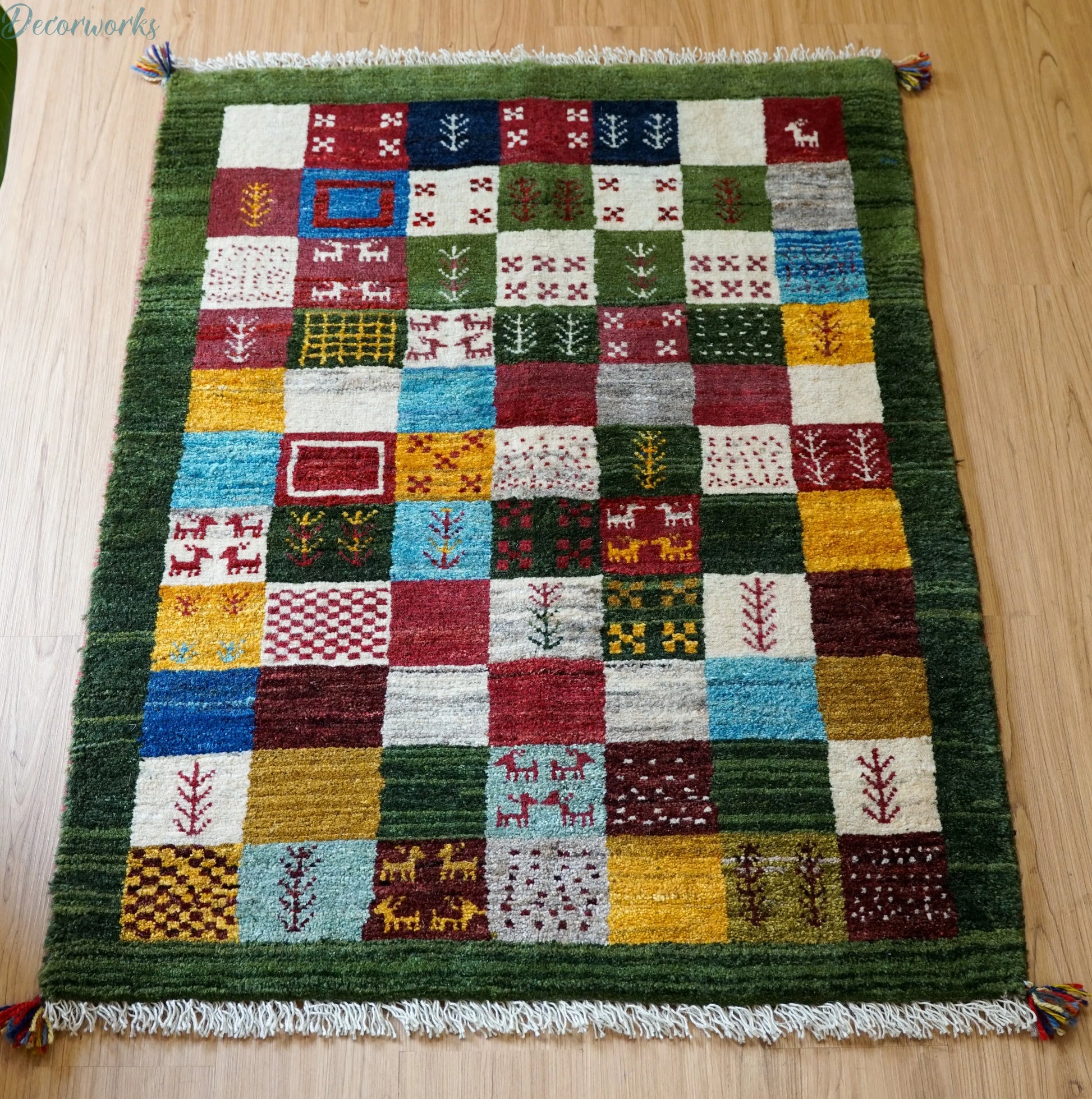 120×80cm ペルシャ手織りギャッベ Decorworks