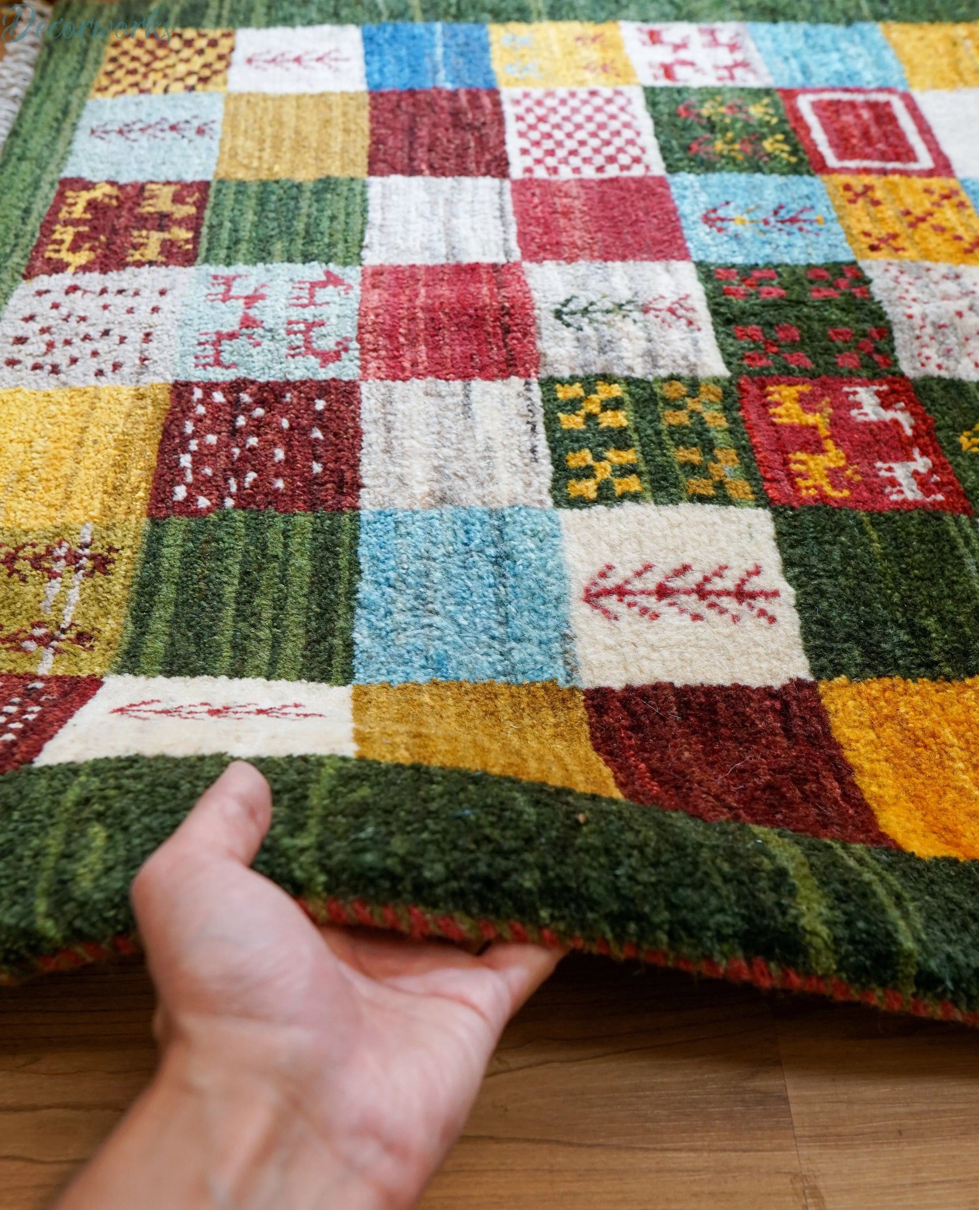 120×80cm ペルシャ手織りギャッベ Decorworks