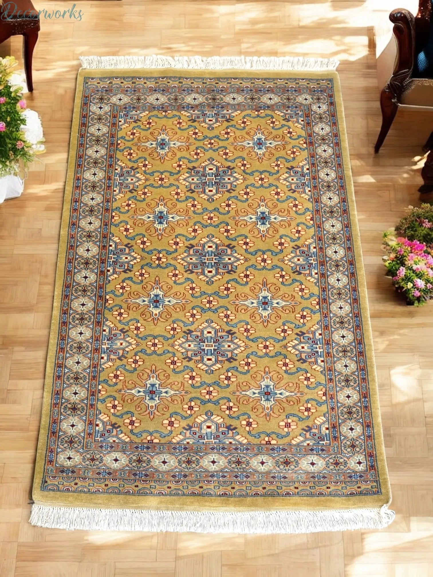 121×78cm パキスタン手織り絨毯 Decorworks