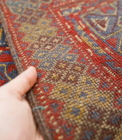 125×113cm 手織りマシュワニキリム 手織り絨毯 Decorworks