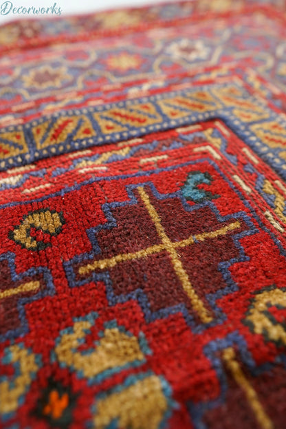 125×113cm 手織りマシュワニキリム 手織り絨毯 Decorworks
